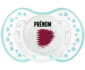 Drapeau effet pinceau Qatar avec prénom Sucette LOVI Dynamic Retro-blanc-lagon classique