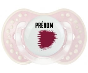 Drapeau effet pinceau Qatar avec prénom Sucette LOVI Dynamic Retro-rose-tendre classique