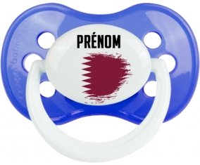Drapeau effet pinceau Qatar avec prénom Tétine Anatomique Bleu classique