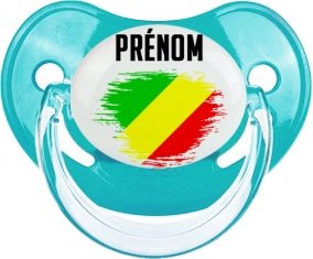 Drapeau effet pinceau République du Congo avec prénom : Sucette Physiologique personnalisée