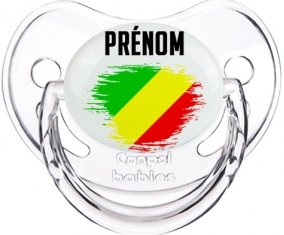 Drapeau effet pinceau République du Congo avec prénom Sucette Physiologique Transparent classique