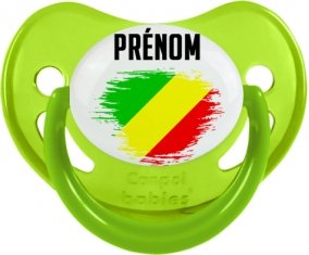 Drapeau effet pinceau République du Congo avec prénom Sucette Physiologique Vert phosphorescente