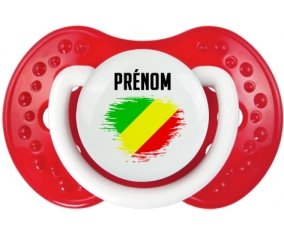 Drapeau effet pinceau République du Congo avec prénom Sucette LOVI Dynamic Blanc-rouge classique