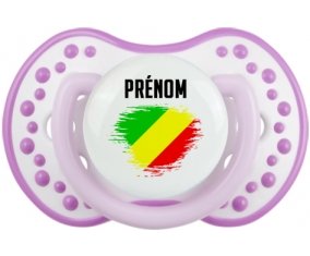 Drapeau effet pinceau République du Congo avec prénom Sucette LOVI Dynamic Blanc-mauve classique