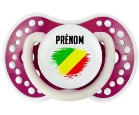 Drapeau effet pinceau République du Congo avec prénom Sucette LOVI Dynamic Fuchsia phosphorescente