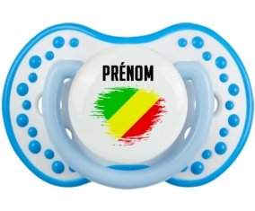 Drapeau effet pinceau République du Congo avec prénom Sucette LOVI Dynamic Blanc-bleu phosphorescente