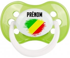 Drapeau effet pinceau République du Congo avec prénom Sucette Anatomique Vert classique