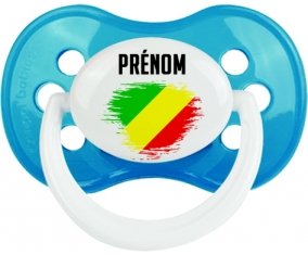 Drapeau effet pinceau République du Congo avec prénom Sucette Anatomique Cyan classique