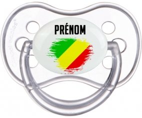 Drapeau effet pinceau République du Congo avec prénom Sucette Anatomique Transparente classique