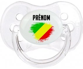 Drapeau effet pinceau République du Congo avec prénom Tétine Cerise Transparent classique