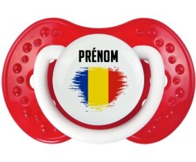 Drapeau effet pinceau Roumanie avec prénom Sucete LOVI Dynamic Blanc-rouge classique
