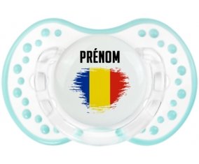 Drapeau effet pinceau Roumanie avec prénom Sucete LOVI Dynamic Retro-blanc-lagon classique