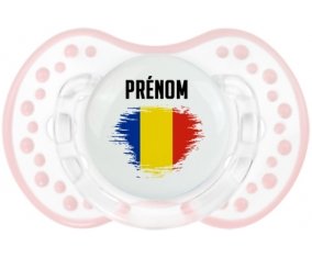 Drapeau effet pinceau Roumanie avec prénom Sucete LOVI Dynamic Retro-blanc-rose-tendre classique