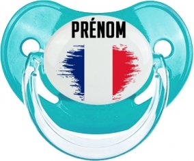 Drapeau effet pinceau île de la Réunion avec prénom : Sucette Physiologique personnalisée
