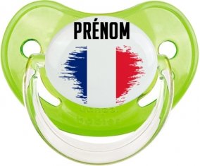 Drapeau effet pinceau île de la Réunion avec prénom Sucete Physiologique Vert classique