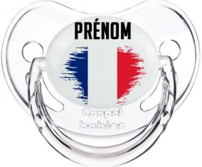 Drapeau effet pinceau île de la Réunion avec prénom Sucete Physiologique Transparent classique