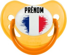 Drapeau effet pinceau île de la Réunion avec prénom Sucete Physiologique Jaune phosphorescente