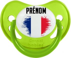 Drapeau effet pinceau île de la Réunion avec prénom Sucete Physiologique Vert phosphorescente