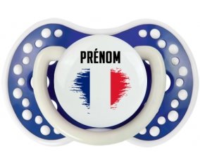 Drapeau effet pinceau île de la Réunion avec prénom Tétine LOVI Dynamic Bleu-marine phosphorescente