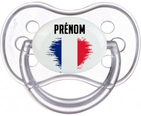 Drapeau effet pinceau île de la Réunion avec prénom Sucette Anatomique Transparente classique