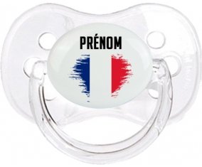 Drapeau effet pinceau île de la Réunion avec prénom Sucette Cerise Transparent classique