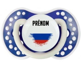 Drapeau effet pinceau Russie avec prénom Sucette LOVI Dynamic Bleu-marine phosphorescente