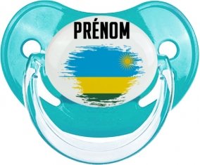 Drapeau effet pinceau Rwanda avec prénom : Sucette Physiologique personnalisée