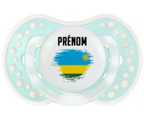 Drapeau effet pinceau Rwanda avec prénom Sucette LOVI Dynamic Retro-turquoise-lagon classique