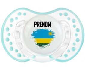 Drapeau effet pinceau Rwanda avec prénom Sucette LOVI Dynamic Retro-blanc-lagon classique