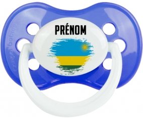 Drapeau effet pinceau Rwanda avec prénom : Sucette Anatomique personnalisée