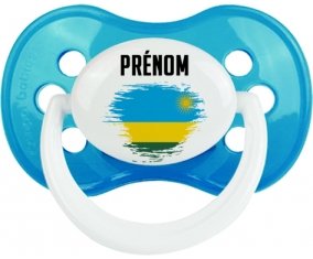Drapeau effet pinceau Rwanda avec prénom Sucette Anatomique Cyan classique