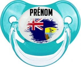 Drapeau effet pinceau Sainte-Hélène avec prénom : Sucette Physiologique personnalisée