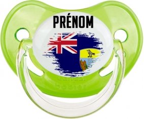 Drapeau effet pinceau Sainte-Hélène avec prénom Sucete Physiologique Vert classique