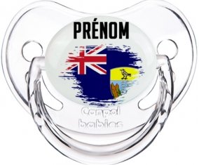 Drapeau effet pinceau Sainte-Hélène avec prénom Sucete Physiologique Transparent classique