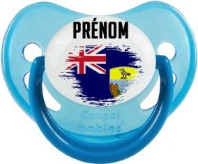 Drapeau effet pinceau Sainte-Hélène avec prénom Sucete Physiologique Bleue phosphorescente