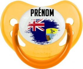 Drapeau effet pinceau Sainte-Hélène avec prénom Sucete Physiologique Jaune phosphorescente