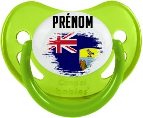 Drapeau effet pinceau Sainte-Hélène avec prénom Sucete Physiologique Vert phosphorescente