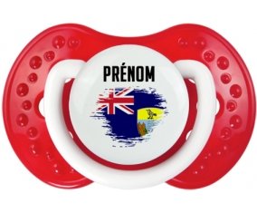Drapeau effet pinceau Sainte-Hélène avec prénom Tétine LOVI Dynamic Blanc-rouge classique