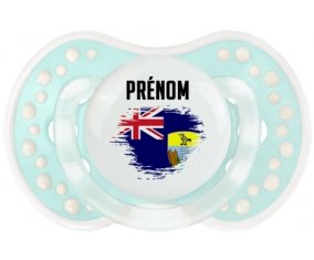 Drapeau effet pinceau Sainte-Hélène avec prénom Tétine LOVI Dynamic Retro-turquoise-lagon classique