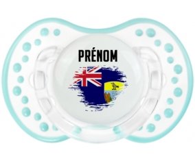 Drapeau effet pinceau Sainte-Hélène avec prénom Tétine LOVI Dynamic Retro-blanc-lagon classique