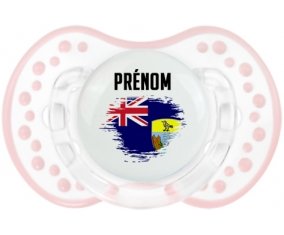 Drapeau effet pinceau Sainte-Hélène avec prénom Tétine LOVI Dynamic Retro-blanc-rose-tendre classique