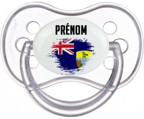 Drapeau effet pinceau Sainte-Hélène avec prénom Sucette Anatomique Transparente classique