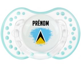Drapeau effet pinceau Sainte-Lucie avec prénom Sucette LOVI Dynamic Retro-blanc-lagon classique