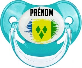 Drapeau effet pinceau Saint-Vincent-et-les-Grenadines avec prénom : Sucette Physiologique personnalisée