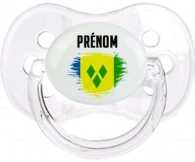 Drapeau effet pinceau Saint-Vincent-et-les-Grenadines avec prénom Sucette Cerise Transparent classique