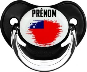 Drapeau effet pinceau Samoa avec prénom Sucette Physiologique Noir classique