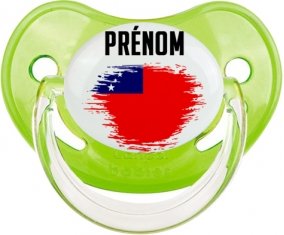 Drapeau effet pinceau Samoa avec prénom Sucette Physiologique Vert classique