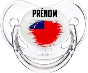 Drapeau effet pinceau Samoa avec prénom Sucette Physiologique Transparent classique
