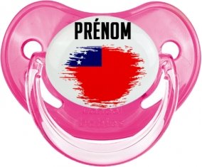 Drapeau effet pinceau Samoa avec prénom Sucette Physiologique Rose classique