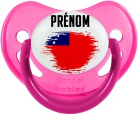 Drapeau effet pinceau Samoa avec prénom Sucette Physiologique Rose phosphorescente